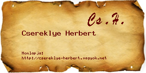 Csereklye Herbert névjegykártya